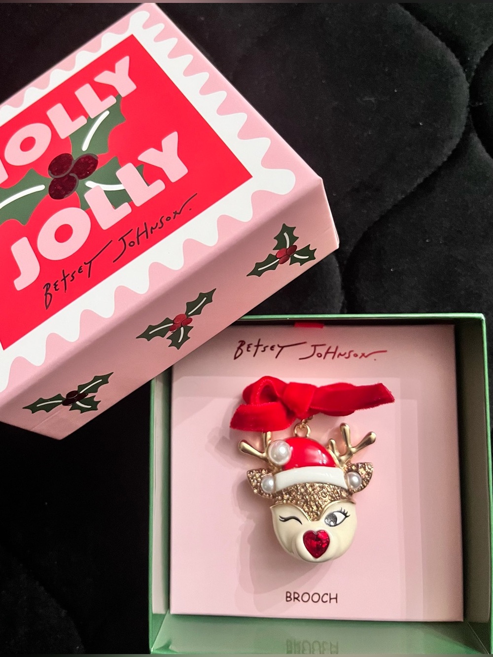 BETSEY JOHNSON Reindeer Brooch